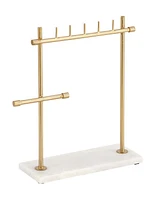 Rosemary Lane Real Marble Jewelry Stand with Rectangular Base, 12" x 4" x 13"