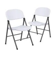 2 Pack Home & Office 330 Lb. Capacity Foldable Plastic Chair