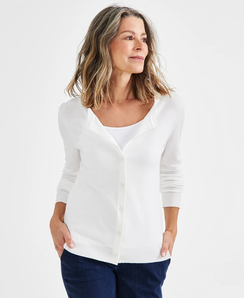 Style & Co Women's Button-Up Cardigan, Regular Petite