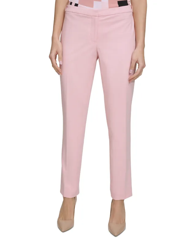 Calvin Klein Women's Faux Leather Ankle Slit Pants - Macy's