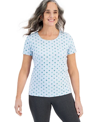 Style & Co Women's Short-Sleeve Printed Scoop-Neck Top, Created for Macy's