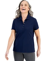 Style & Co Women's Short-Sleeve Cotton Polo Shirt, Created for Macy's