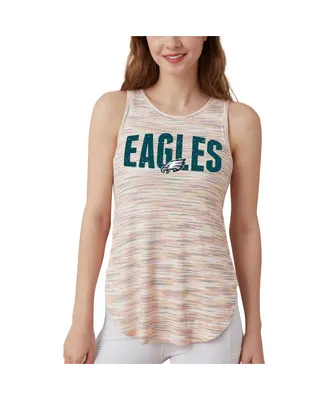 Women's Concepts Sport Philadelphia Eagles Sunray Multicolor Distressed Tri-Blend Tank Top