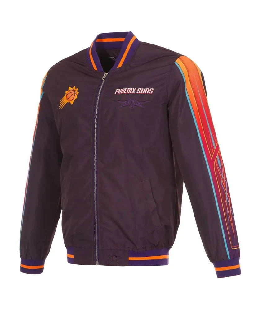 Men's Jh Design Purple Phoenix Suns 2023/24 City Edition Nylon Full-Zip Bomber Jacket