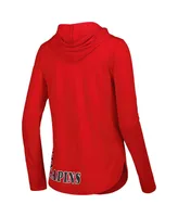 Women's Colosseum Red Maryland Terrapins My Lover Lightweight Hooded Long Sleeve T-shirt