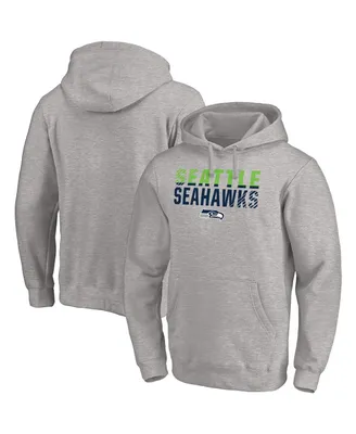 Men's Fanatics Heather Gray Seattle Seahawks Fade Out Fitted Pullover Hoodie