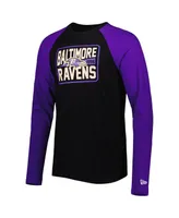 Men's New Era Black Baltimore Ravens Current Raglan Long Sleeve T-shirt