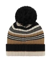 Women's '47 Brand Natural Seattle Seahawks Barista Cuffed Knit Hat with Pom