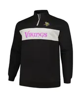 Men's Profile Black Minnesota Vikings Big and Tall Fleece Quarter-Zip Jacket