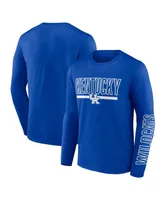 Men's Profile Royal Kentucky Wildcats Big and Tall Two-Hit Graphic Long Sleeve T-shirt