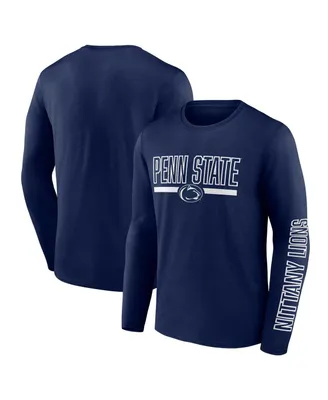 Men's Profile Navy Penn State Nittany Lions Big and Tall Two-Hit Graphic Long Sleeve T-shirt