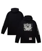 Men's Mitchell & Ness Black Las Vegas Raiders Gridiron Classics Big Face 7.0 Pullover Hoodie