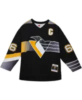 Men's Mitchell & Ness Mario Lemieux Black Pittsburgh Penguins Captain's Patch 1996/97 Blue Line Player Jersey