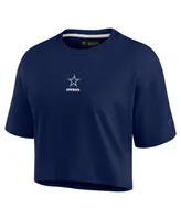 Women's Fanatics Signature Navy Dallas Cowboys Super Soft Boxy Short Sleeve Cropped T-shirt