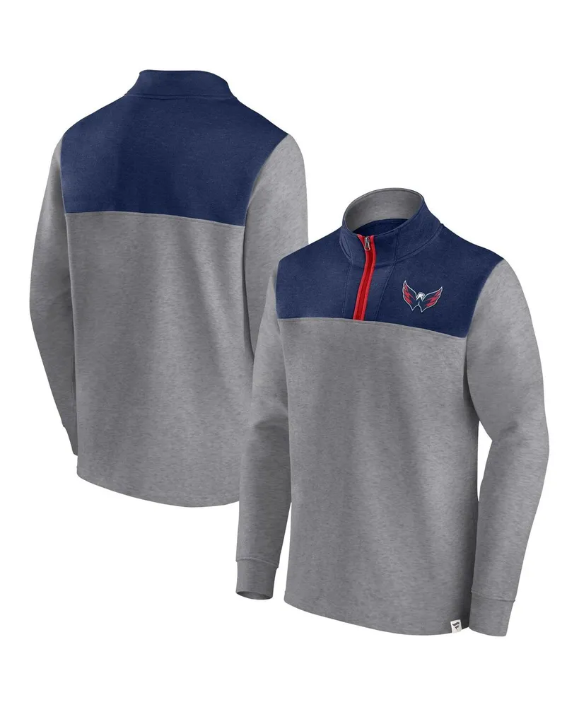 Men's Fanatics Heather Gray Washington Capitals Launch It Quarter-Zip Jacket