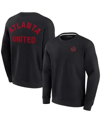 Men's and Women's Fanatics Signature Black Atlanta United Fc Super Soft Fleece Crew Sweatshirt