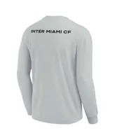 Men's and Women's Fanatics Signature Gray Inter Miami Cf Super Soft Long Sleeve T-shirt