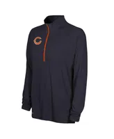 Men's Navy Chicago Bears Combine Authentic Raglan Quarter-Zip Top