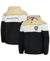 Men's G-iii Sports by Carl Banks Black Army Knights Center Line Half-Zip Raglan Hoodie Jacket