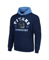 Men's G-iii Sports by Carl Banks Navy Tennessee Titans Colorblock Pullover Hoodie