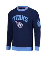 Men's Tommy Hilfiger Navy Tennessee Titans Reese Raglan Tri-Blend Pullover Sweatshirt