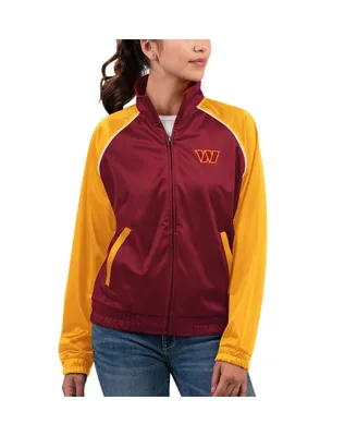 Women's G-iii 4Her by Carl Banks Burgundy Washington Commanders Showup Fashion Dolman Full-Zip Track Jacket