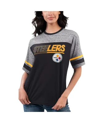 Women's G-iii 4Her by Carl Banks Black Pittsburgh Steelers Track T-shirt