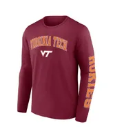 Men's Fanatics Maroon Virginia Tech Hokies Distressed Arch Over Logo Long Sleeve T-shirt