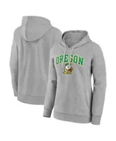 Women's Fanatics Heather Gray Oregon Ducks Evergreen Campus Pullover Hoodie