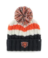 Women's '47 Brand White Chicago Bears Ashfield Cuffed Knit Hat with Pom