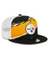 Men's New Era Black Pittsburgh Steelers Tear Trucker 9FIFTY Snapback Hat