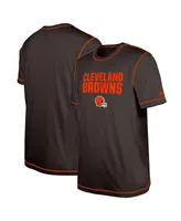 Men's New Era Brown Cleveland Browns Third Down Puff Print T-shirt