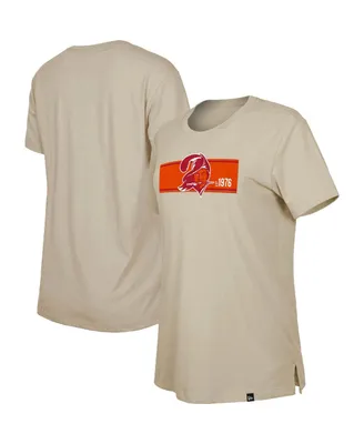 Women's New Era Tan Tampa Bay Buccaneers Third Down Historic T-shirt