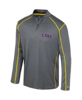 Men's Colosseum Black Lsu Tigers Cameron Quarter-Zip Windshirt