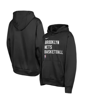 Big Boys Nike Black Brooklyn Nets Spotlight Performance Pullover Hoodie