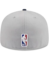 Men's New Era Gray, Navy Denver Nuggets Tip-Off Two-Tone 59FIFTY Fitted Hat
