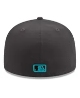 Men's New Era Graphite Oakland Athletics Print Undervisor 59FIFTY Fitted Hat