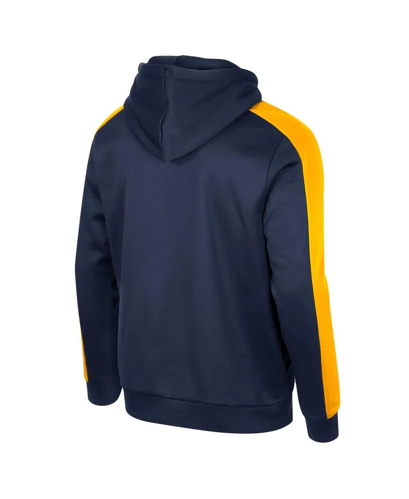 Men's Colosseum Navy West Virginia Mountaineers Reese Full-Zip Hoodie