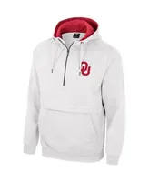 Men's Colosseum White Oklahoma Sooners Half-Zip Hoodie