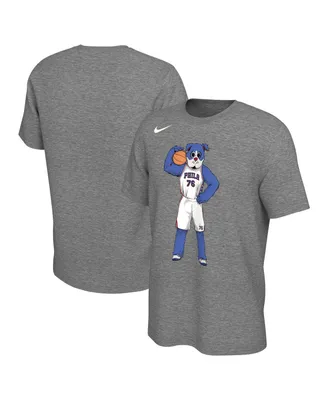 Men's and Women's Nike Heather Charcoal Philadelphia 76ers Team Mascot T-shirt