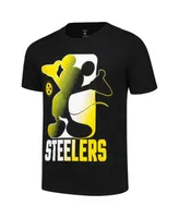 Big Boys Black Pittsburgh Steelers Disney Cross Fade T-shirt