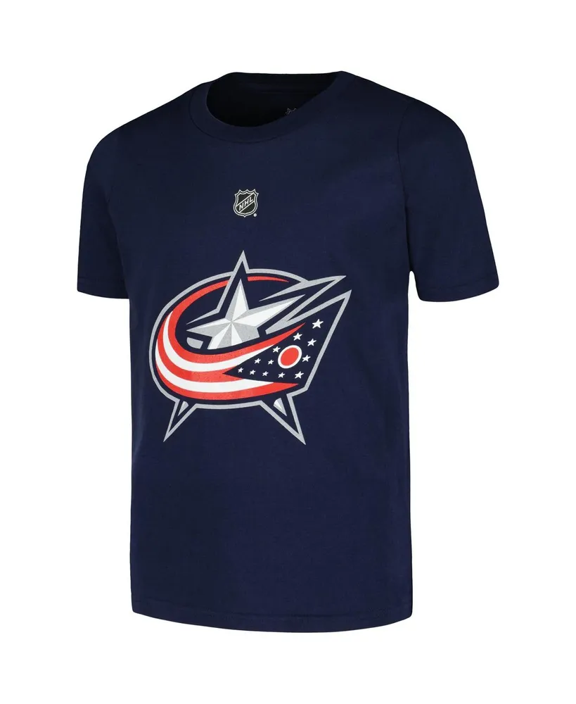 Big Boys Adam Fantilli Navy Columbus Blue Jackets Player Name and Number T-shirt