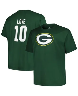 Men's Fanatics Jordan Love Green Bay Packers Big and Tall Player Name Number T-shirt