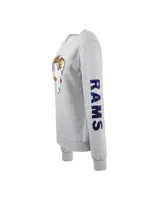 Women's Cuce Heather Gray Los Angeles Rams Sequined Logo Pullover Sweatshirt