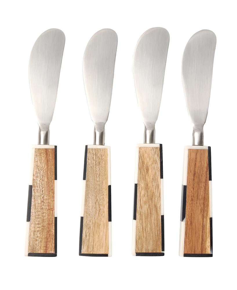 Godinger Signature Collection Acacia Wood Set of 4 Spreaders