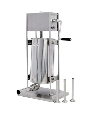 Simplie Fun Stainless Steel Commercial Sausage Stuffer, Dual Speed Vertical Sausage Maker 25Lb/12L, Meat