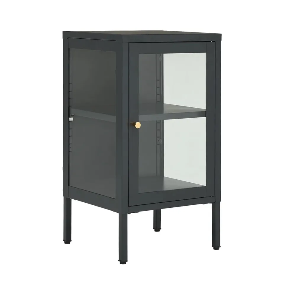 Sideboard Anthracite 15"x13.8"x27.6" Steel and Glass