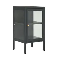 Sideboard Anthracite 15"x13.8"x27.6" Steel and Glass