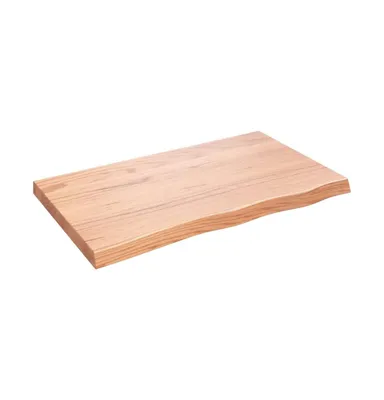 Wall Shelf Light Brown 39.4"x23.6"x(0.8"-2.4") Treated Solid Wood Oak