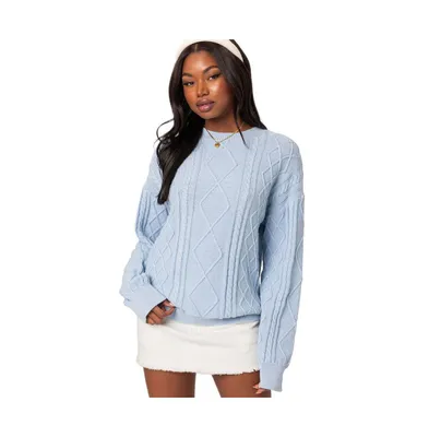 Women's Jessy cable knit oversized sweater - Light